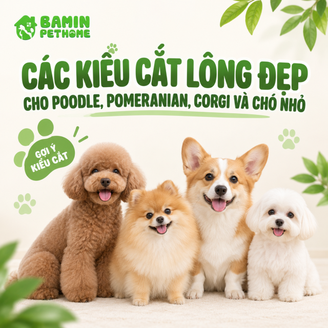 CÁC KIỂU CẮT LÔNG ĐẸP CHO POODLE, POMERANIAN, CORGI VÀ CHÓ NHỎ